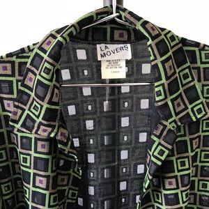 70s vintage green mesh shirt